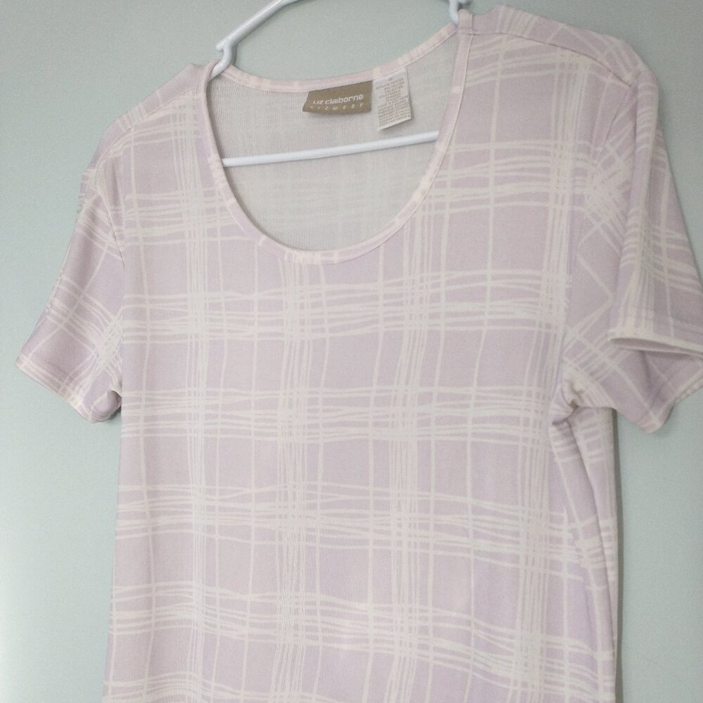 Liz Claiborne Contemporary Plaid Top Size S